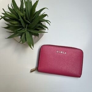 Furla Pink Leather Card Holder